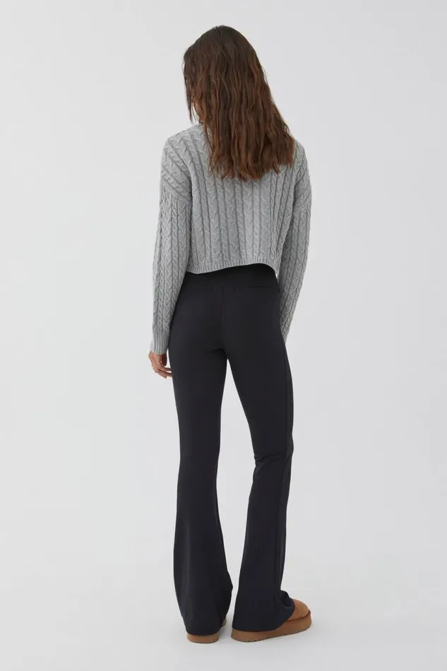 Clothing Supr Knitwear Leila Cable Knit Jumper Grey Marle