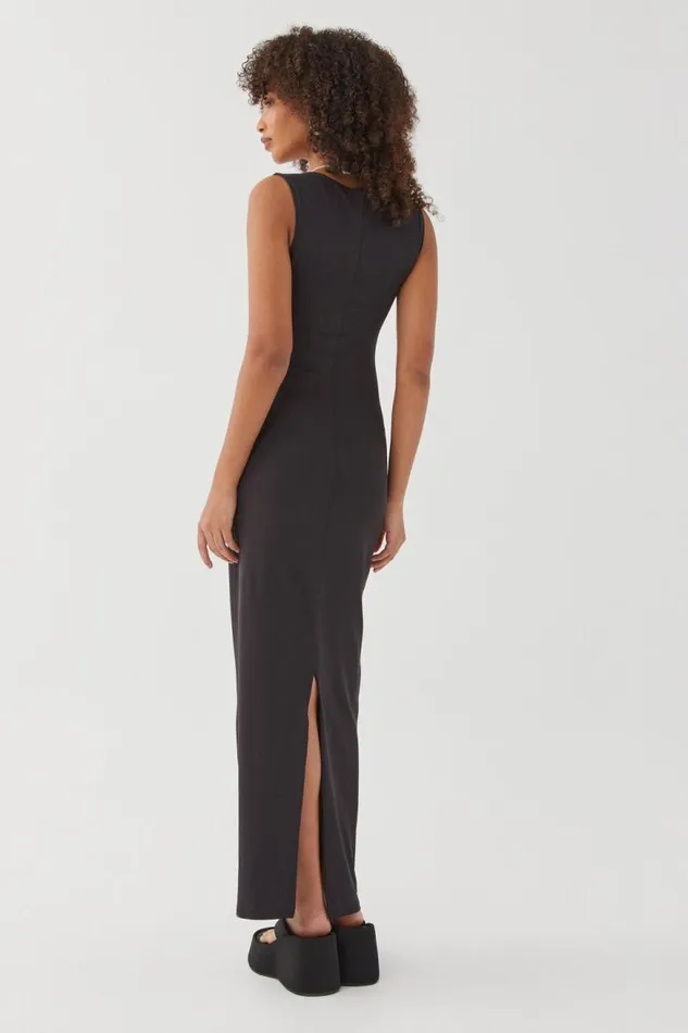 Clothing Supr Luxe Essentials Luxe Open Neck Maxi Dress Black
