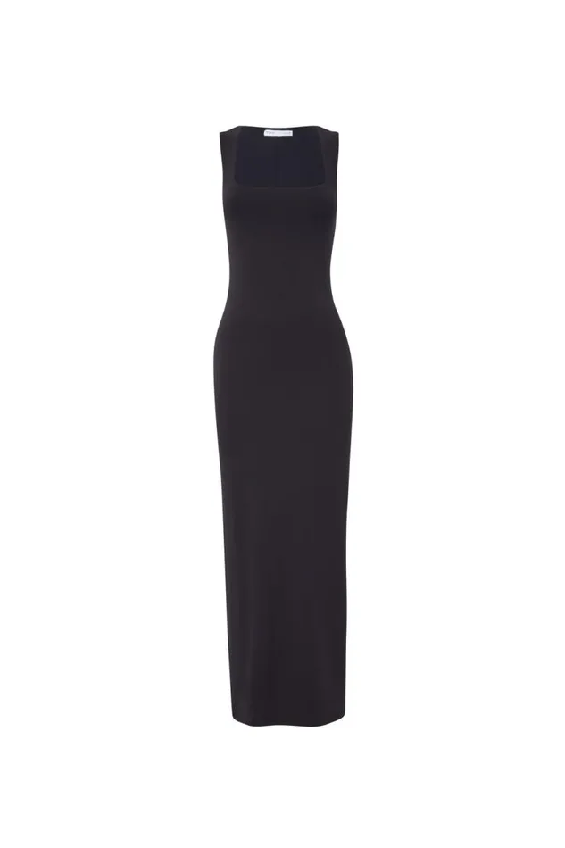 Clothing Supr Luxe Essentials Luxe Open Neck Maxi Dress Black