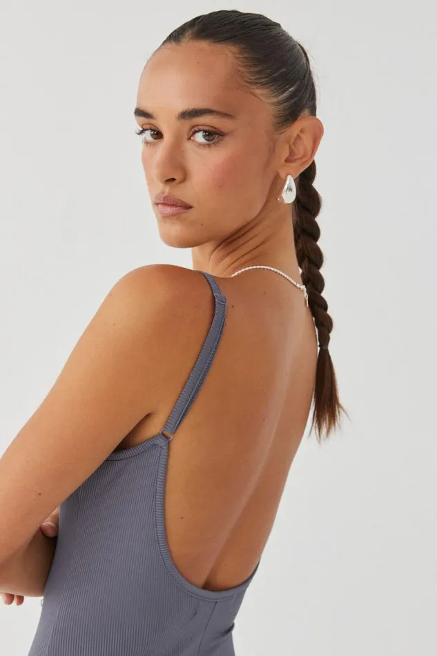 Clothing Supr Maxi Dresses Riley Low Back Maxi Dress Iron Grey