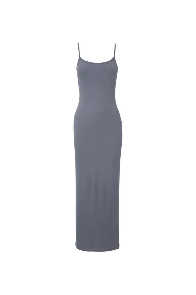 Clothing Supr Maxi Dresses Riley Low Back Maxi Dress Iron Grey