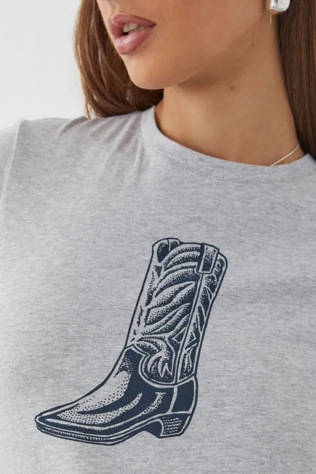 Clothing Supr T Shirts Everyday Graphic Tee Grey Marle Cowgirl