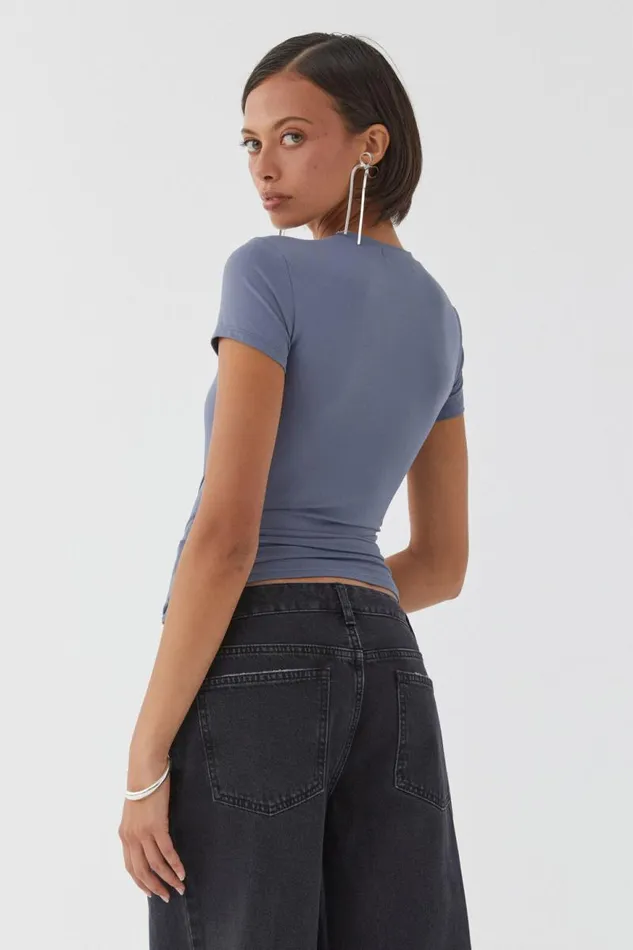 Clothing Supr T Shirts Luxe Longline Tee Zephyr Blue