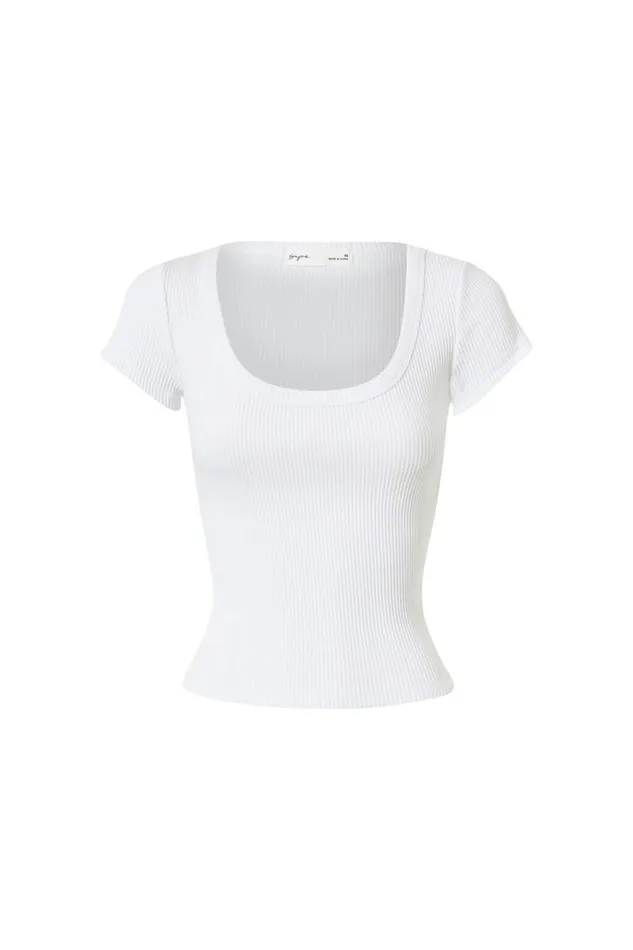 Clothing Supr T Shirts Riri Scoop Neck Tee White