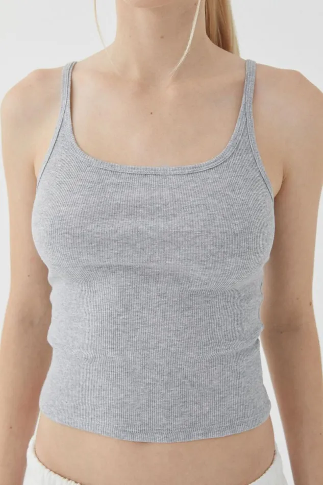 Clothing Supr Tank Tops Paris Scoop Neck Tank Grey Marle