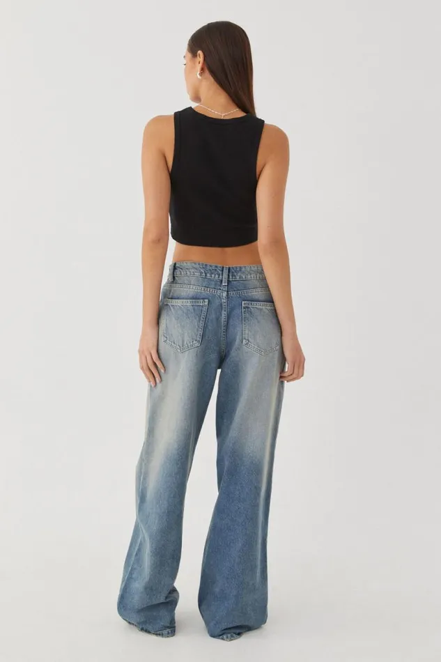 Clothing Supr Tank Tops Rib Cropped Tank Black