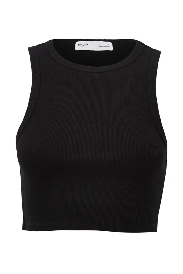 Clothing Supr Tank Tops Rib Cropped Tank Black