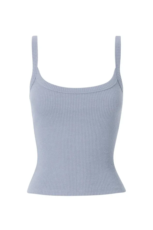 Clothing Supr Tank Tops Riri Scoop Neck Tank Blue Grey