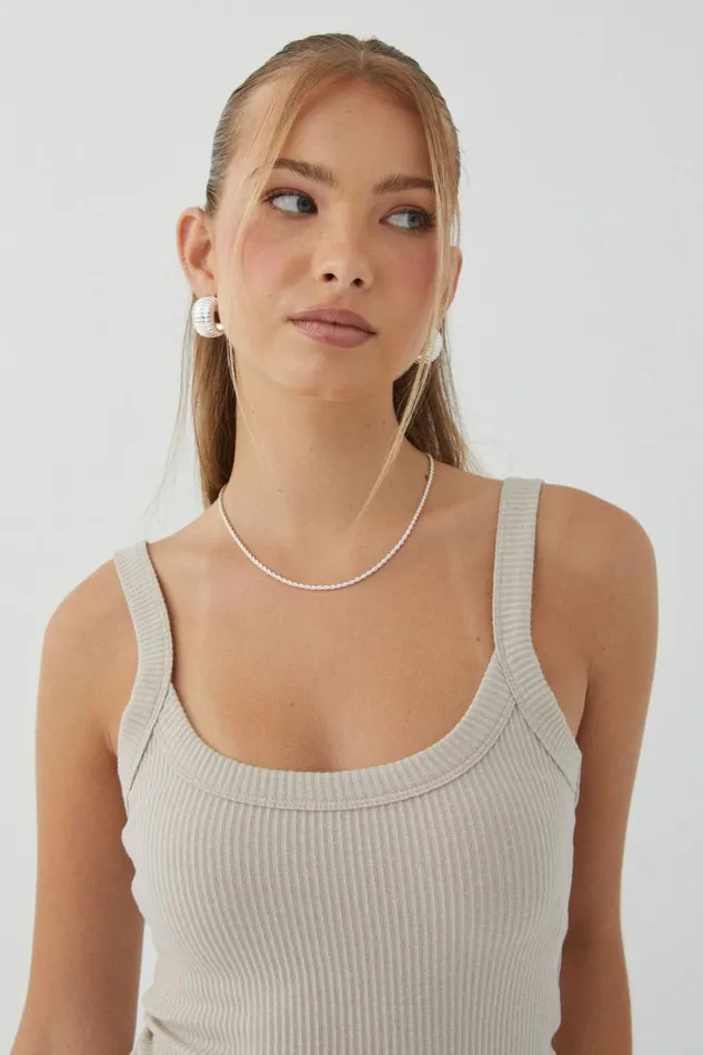 Clothing Supr Tank Tops Riri Scoop Neck Tank Cool Beige