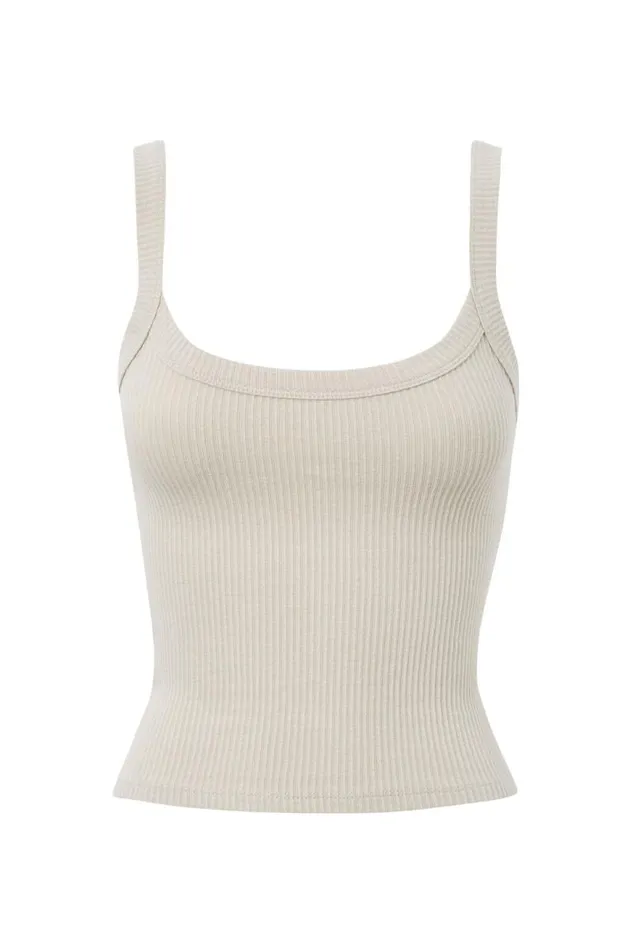 Clothing Supr Tank Tops Riri Scoop Neck Tank Cool Beige