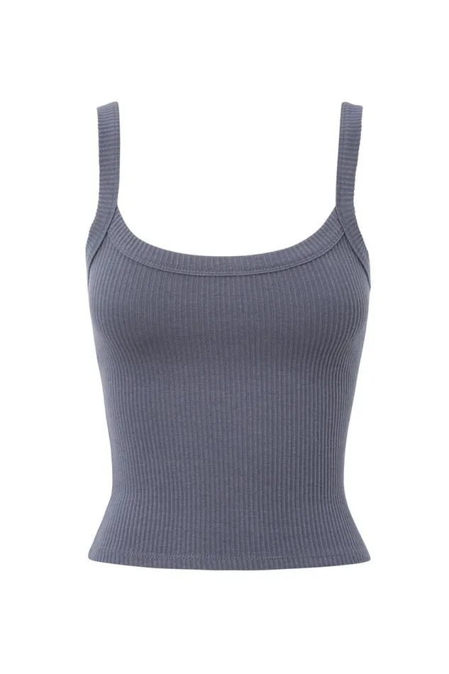 Clothing Supr Tank Tops Riri Scoop Neck Tank Iron Grey
