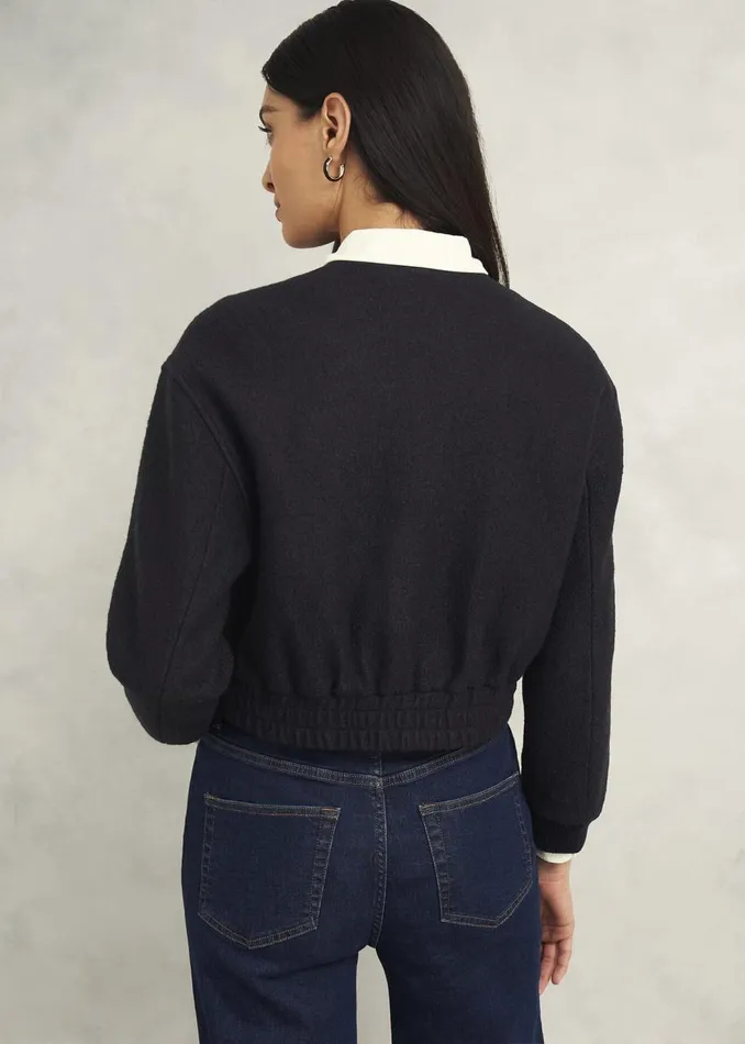 Coats and Jackets Women HOBBS Elsham Bomber Jacket With Wool Black