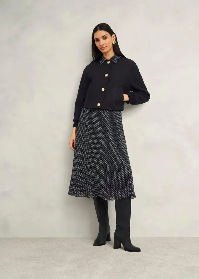 Coats and Jackets Women HOBBS Elsham Bomber Jacket With Wool Black