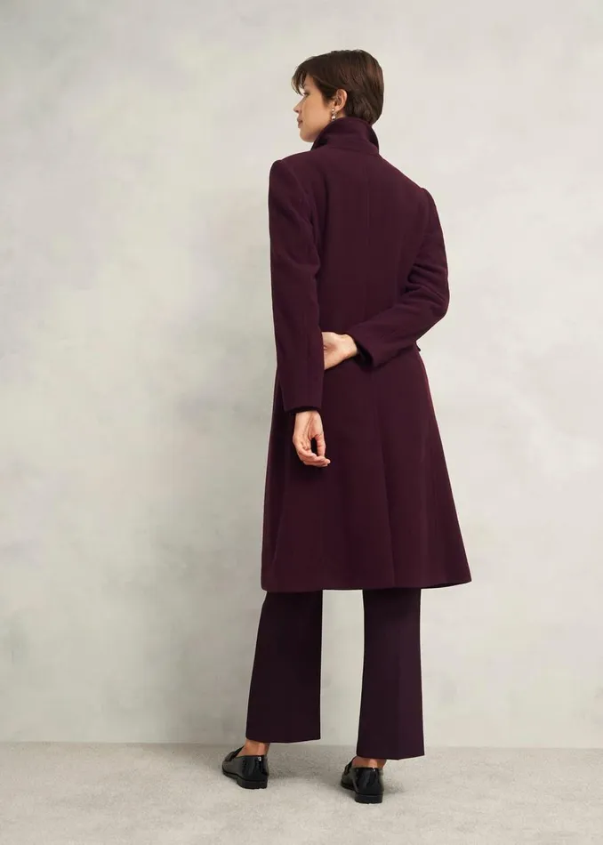 Coats and Jackets Women HOBBS Petite Edwina Wool Blend Coat Wine