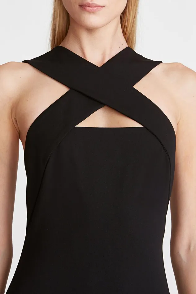 Cocktail Women Halston Andie Stretch Crepe Dress Jet Black