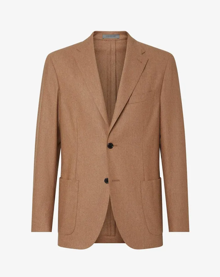 Corneliani Jackets Camel Beige Stretch Flannel Jacket For Men 8211 Men