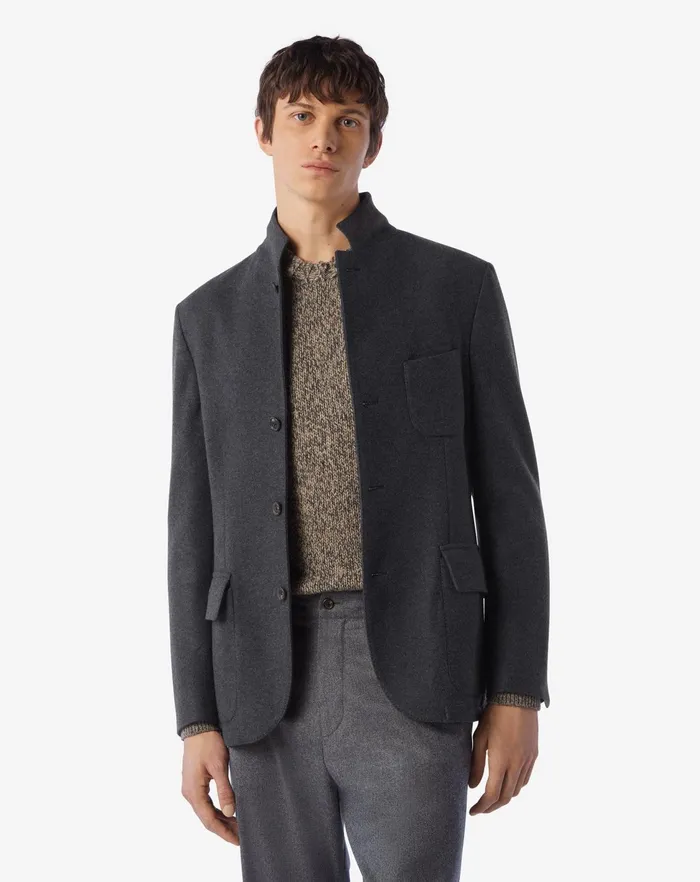 Corneliani Jackets Grey 4button Jersey Wool Jacket 8211 Men
