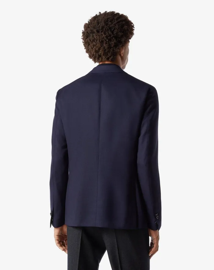 Corneliani Jackets Navy Blue 2button Hopsack Wool Jacket 8211 Men