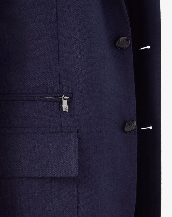 Corneliani Jackets Royal Blue Silk And Wool Jacket With Inner Vest 8211 Men