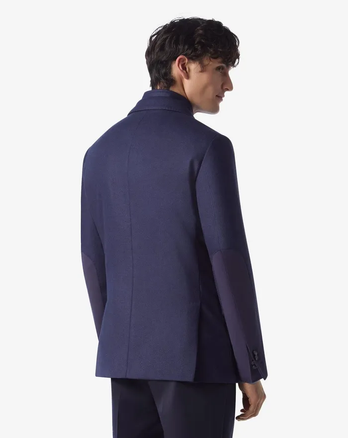 Corneliani Jackets Royal Blue Silk And Wool Jacket With Inner Vest 8211 Men