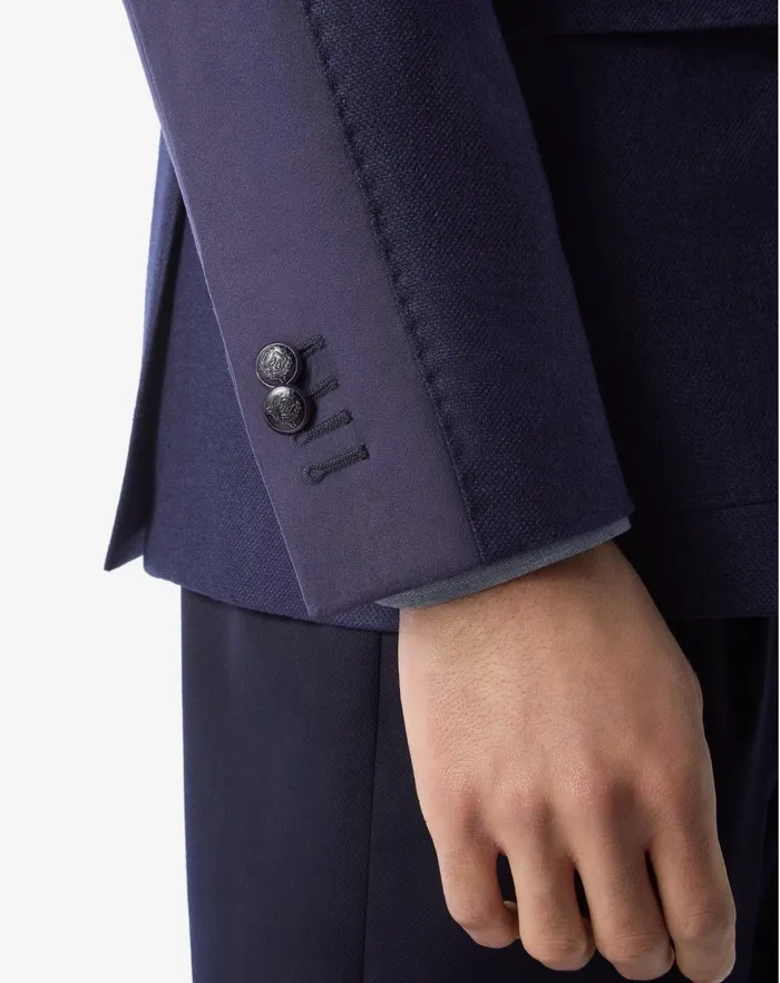 Corneliani Jackets Royal Blue Silk And Wool Jacket With Inner Vest 8211 Men