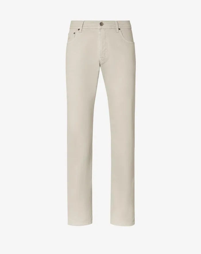 Corneliani Jeans and Slacks Ecru Stretch Gabardine 5pocket Trousers For Men 8211 Men