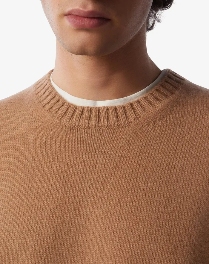 Corneliani Knitwear Beige Wool And Alpaca Crewneck Sweater 8211 Men