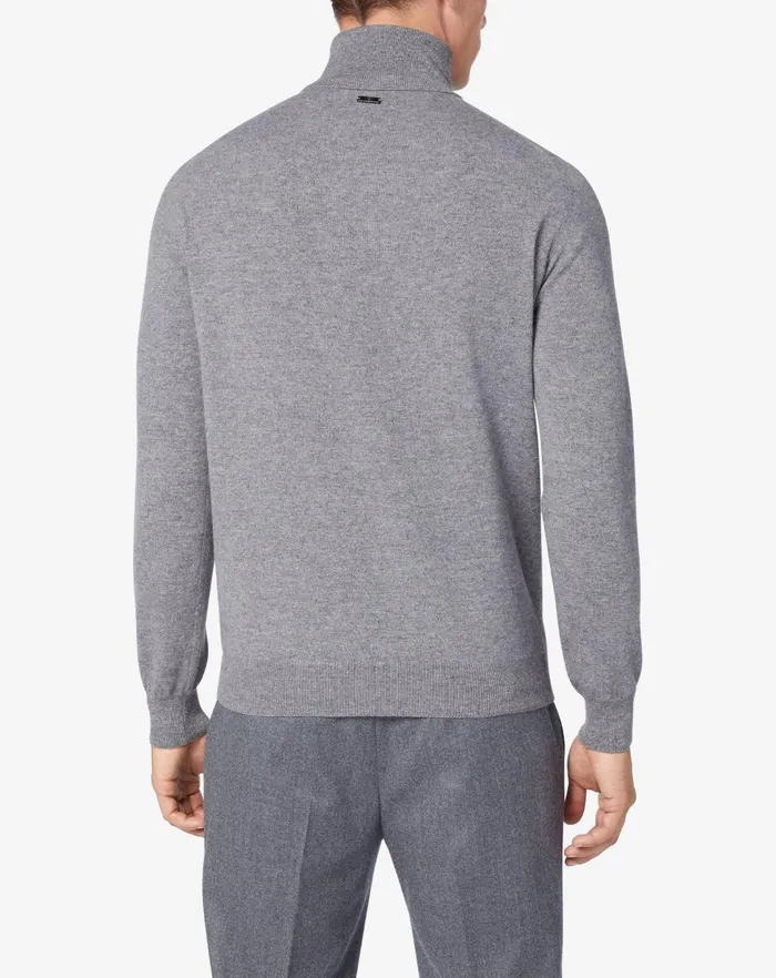 Corneliani Knitwear Light Grey Turtleneck In Wool And Cashmere 8211 Men
