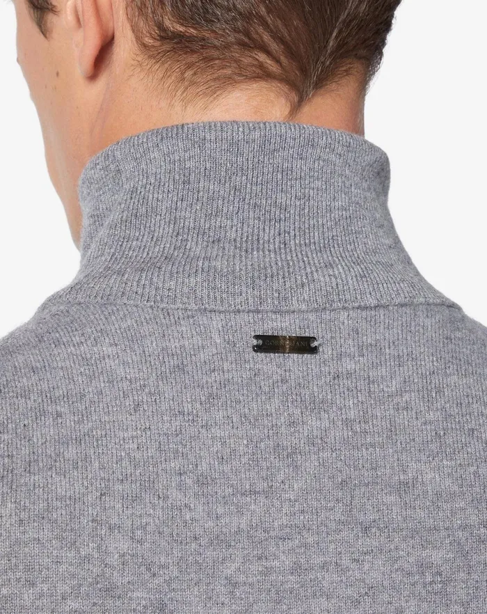Corneliani Knitwear Light Grey Turtleneck In Wool And Cashmere 8211 Men