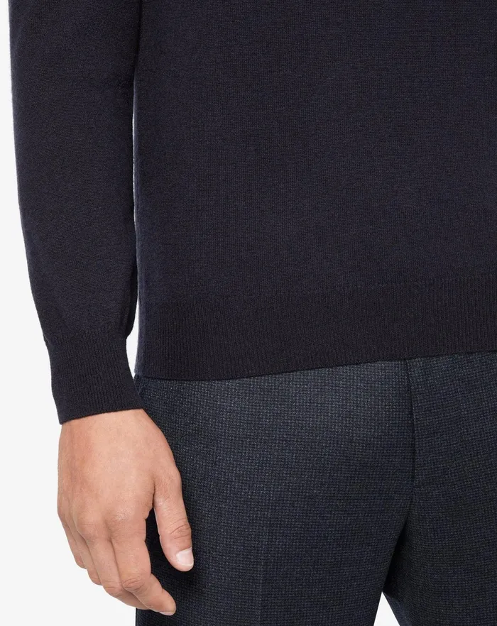 Corneliani Knitwear Wool And Cashmere Crew Neck In Blue 8211 Men
