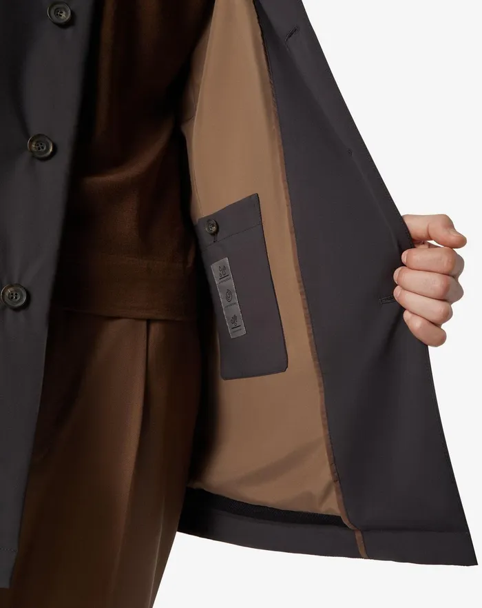Corneliani Outerwear And Coats Dark Grey Technical Poplin Raincoat For Men 8211 Men