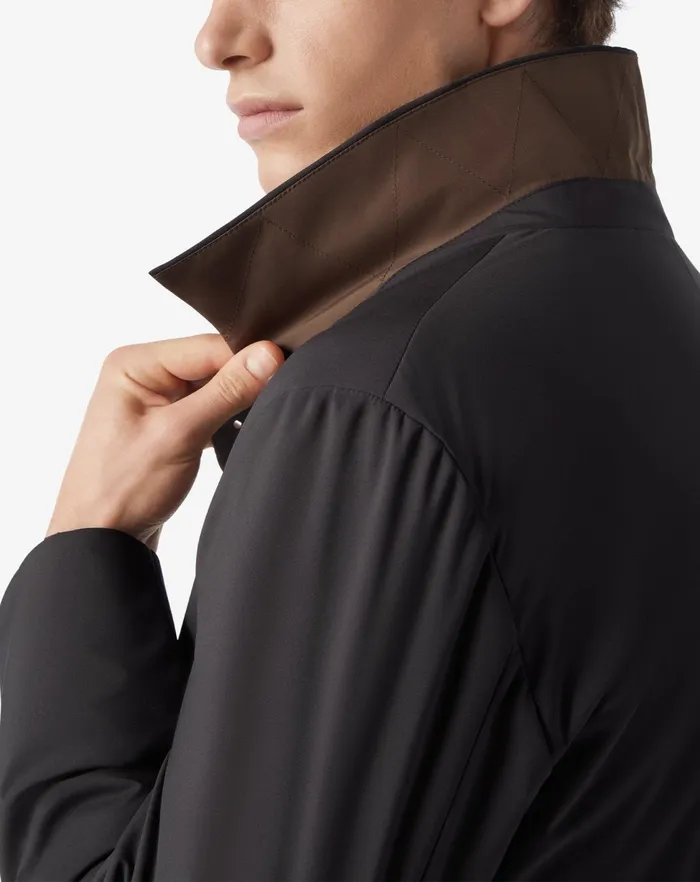 Corneliani Outerwear And Coats Dark Grey Technical Poplin Raincoat For Men 8211 Men