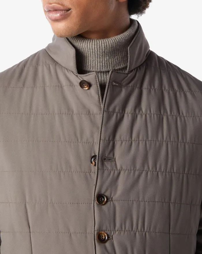 Corneliani Outerwear And Coats Taupe Tecno Poplin Waistcoat 8211 Men