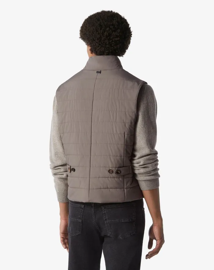 Corneliani Outerwear And Coats Taupe Tecno Poplin Waistcoat 8211 Men