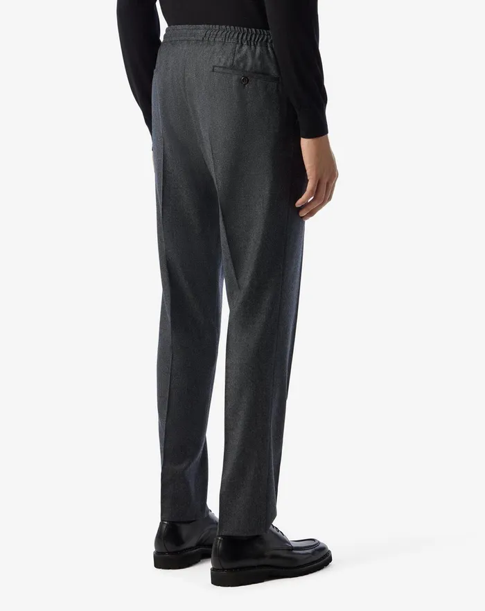 Corneliani Pants Dark Grey Wool Flannel 1 Pleated Trousers 8211 Men