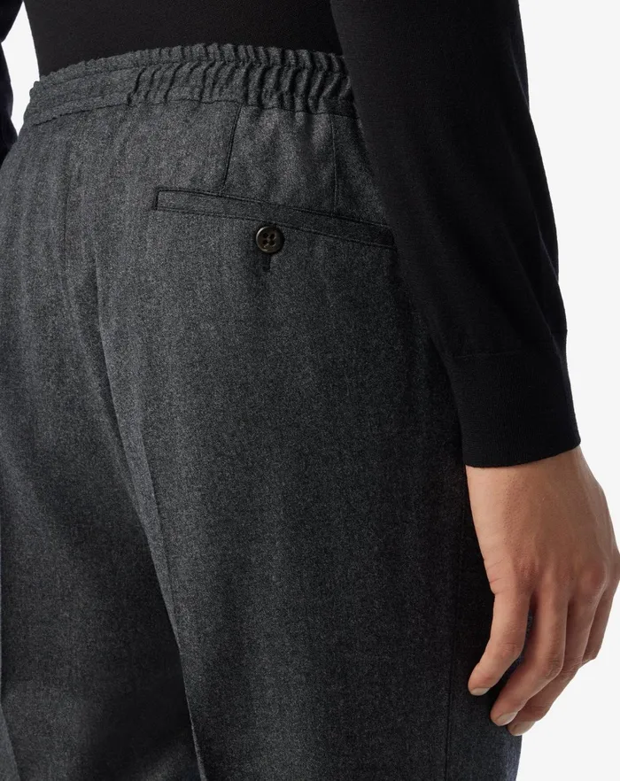 Corneliani Pants Dark Grey Wool Flannel 1 Pleated Trousers 8211 Men