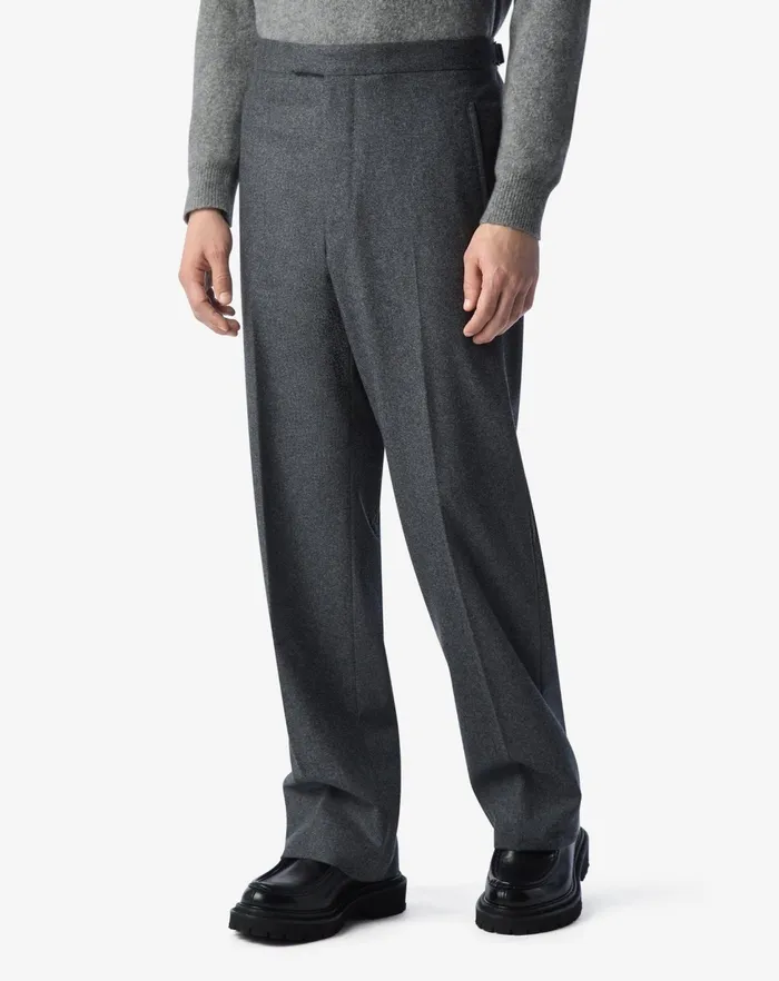 Corneliani Pants Dark Melange Grey Flannel Trousers For Men 8211 Men