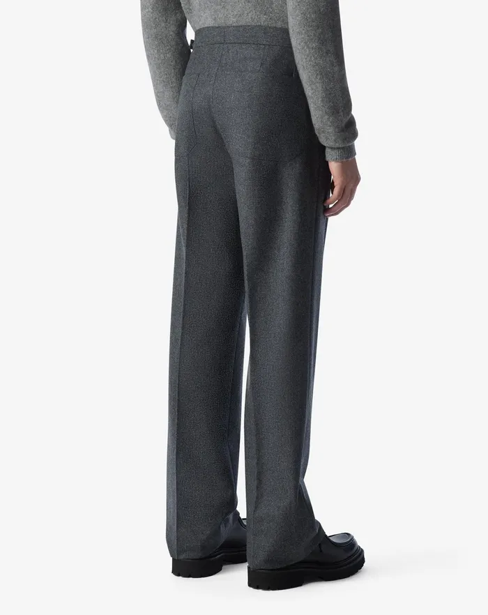Corneliani Pants Dark Melange Grey Flannel Trousers For Men 8211 Men