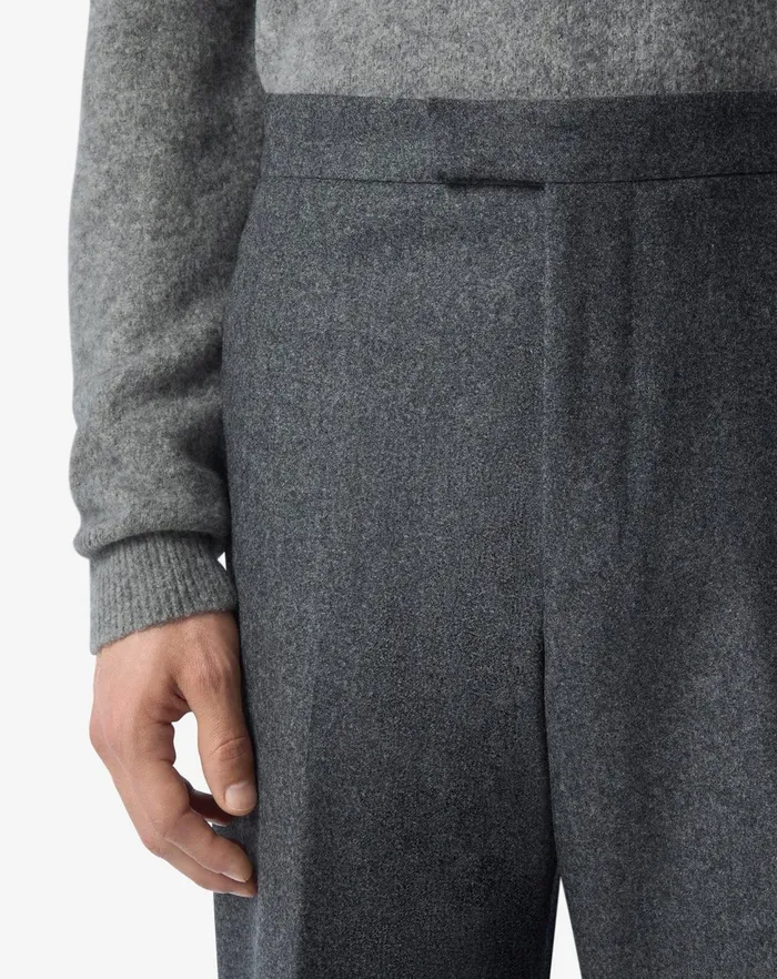 Corneliani Pants Dark Melange Grey Flannel Trousers For Men 8211 Men