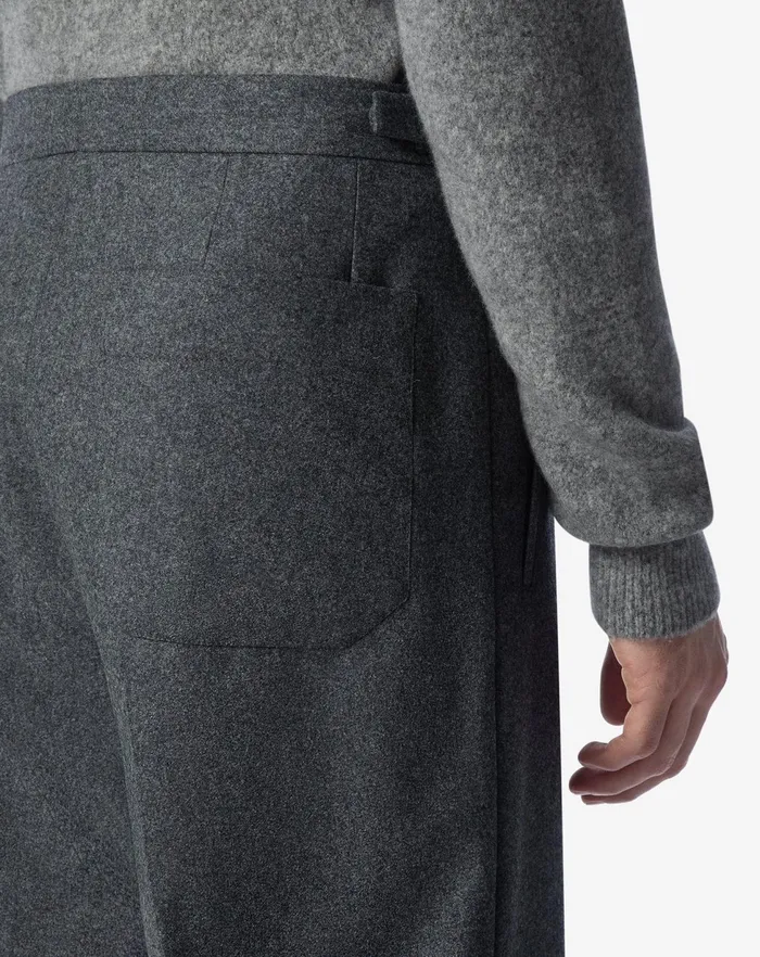 Corneliani Pants Dark Melange Grey Flannel Trousers For Men 8211 Men