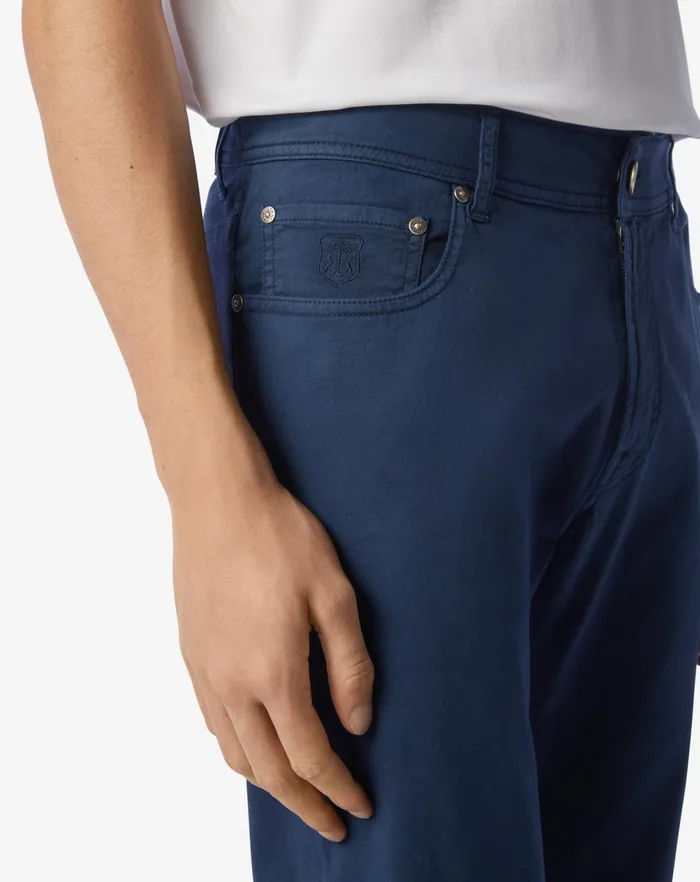 Corneliani Pants Navy Blue Stretch Gabardine 5pocket Trousers 8211 Men