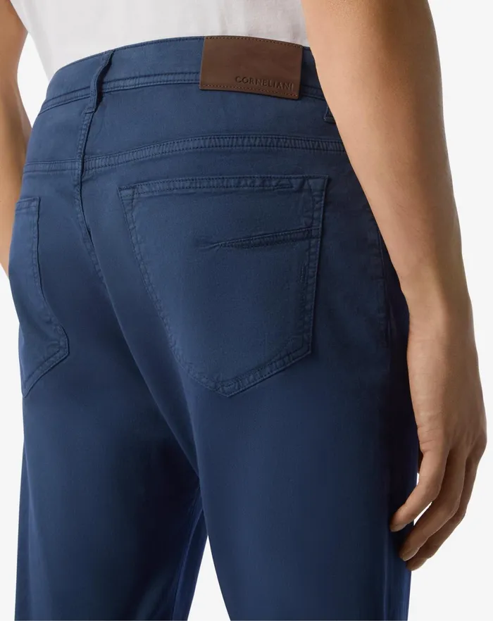 Corneliani Pants Navy Blue Stretch Gabardine 5pocket Trousers 8211 Men