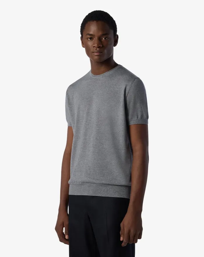 Corneliani Polos and TShirts Light Melange Grey Ultra Fine Wool Crewneck Jumper For Men 8211 Men