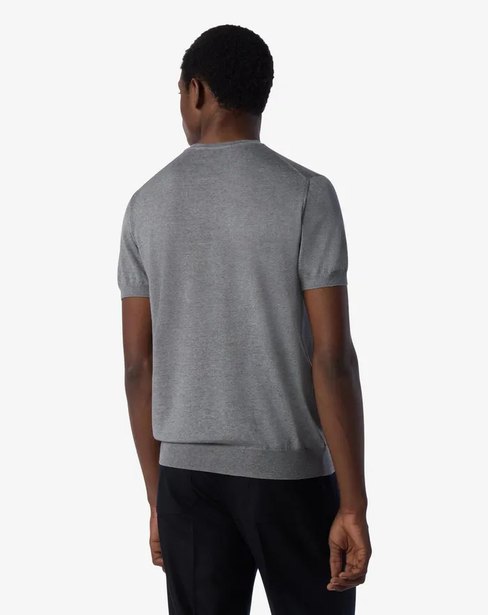 Corneliani Polos and TShirts Light Melange Grey Ultra Fine Wool Crewneck Jumper For Men 8211 Men