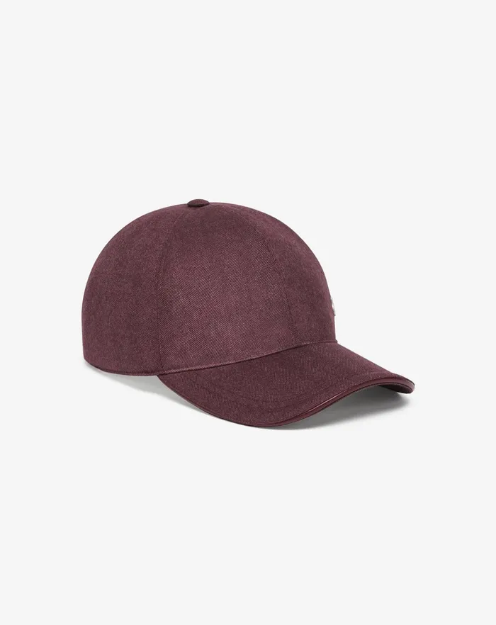 Corneliani Scarves And Hats Purple Wool Silk And Cashmere Baseball Cap For Men 8211 Men