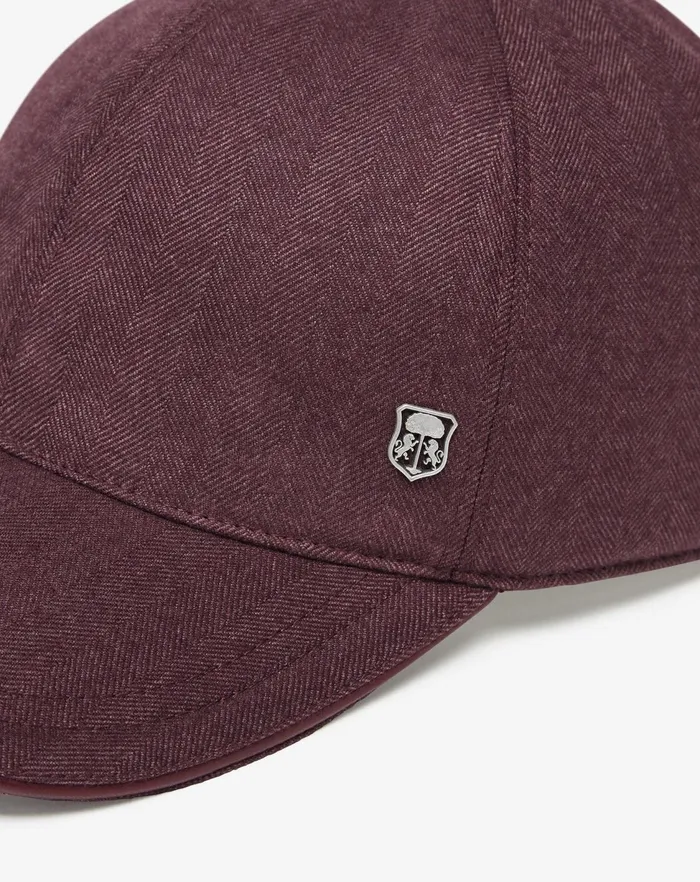 Corneliani Scarves And Hats Purple Wool Silk And Cashmere Baseball Cap For Men 8211 Men