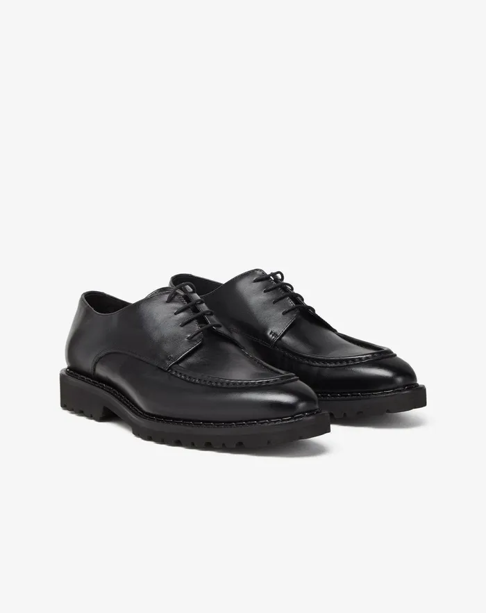 Corneliani Shoes Black Nappa Leather Derby Shoes 8211 Men