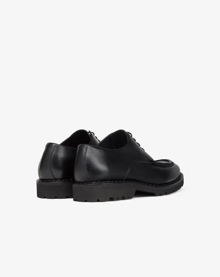 Corneliani Shoes Black Nappa Leather Derby Shoes 8211 Men