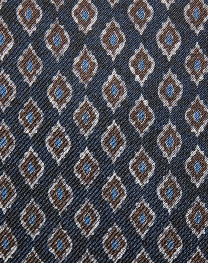 Corneliani Ties And Pochette Dark Brown And Blue Silk Pocket Square 8211 Men