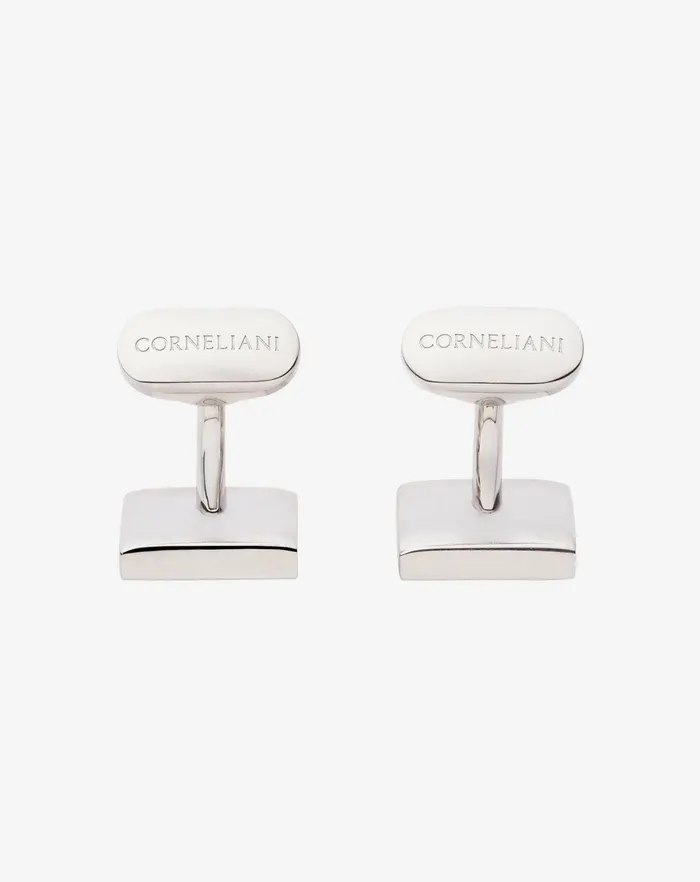 Corneliani Ties And Pochette Silvercoloured Brass Square Cufflinks 8211 Men